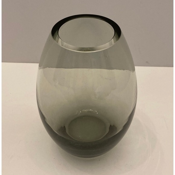 Holmegaard Smoke Gray Glass Vase Signed Per Lutken Glows Blacklight MCM 1950s - Picture 2 of 10